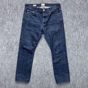 Men's J Crew 770 stretch jeans straight buttonfly 30 30x27 (hemmed) selvedge